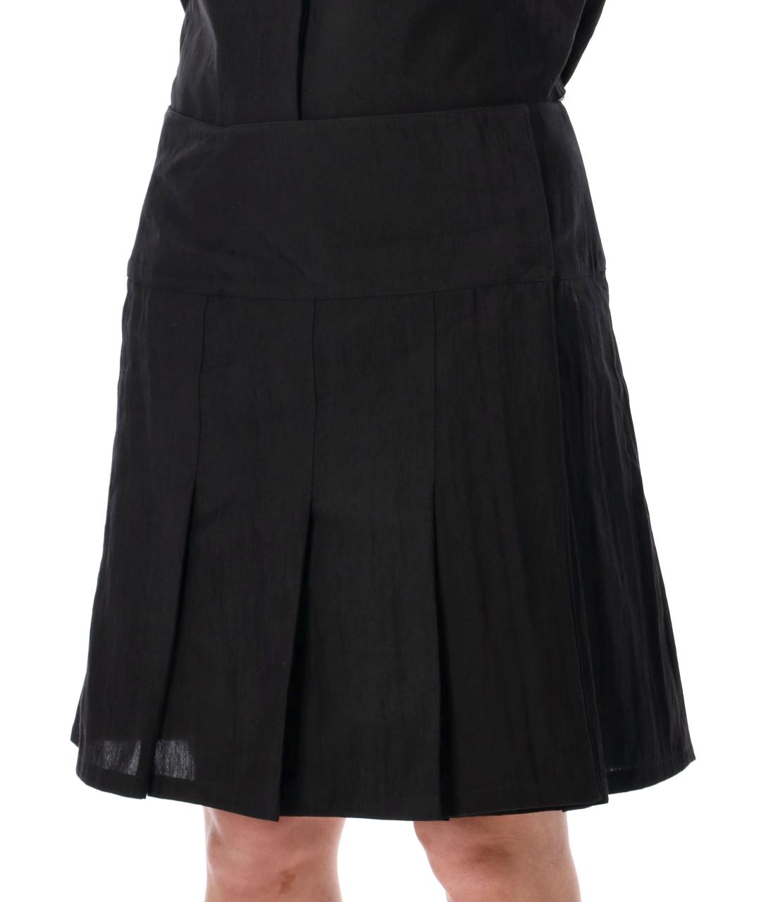 OUR LEGACY Черная льняная юбка миди, фото 3