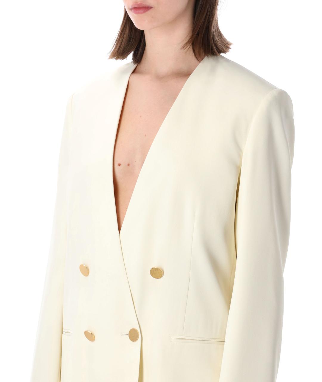 ALBERTA FERRETTI Белый вискозный жакет/пиджак, фото 3