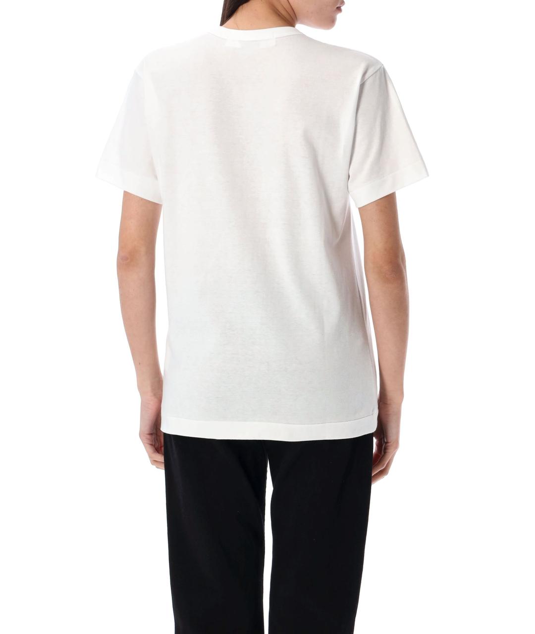 COMME DES GARÇONS PLAY Белая хлопковая футболка, фото 2
