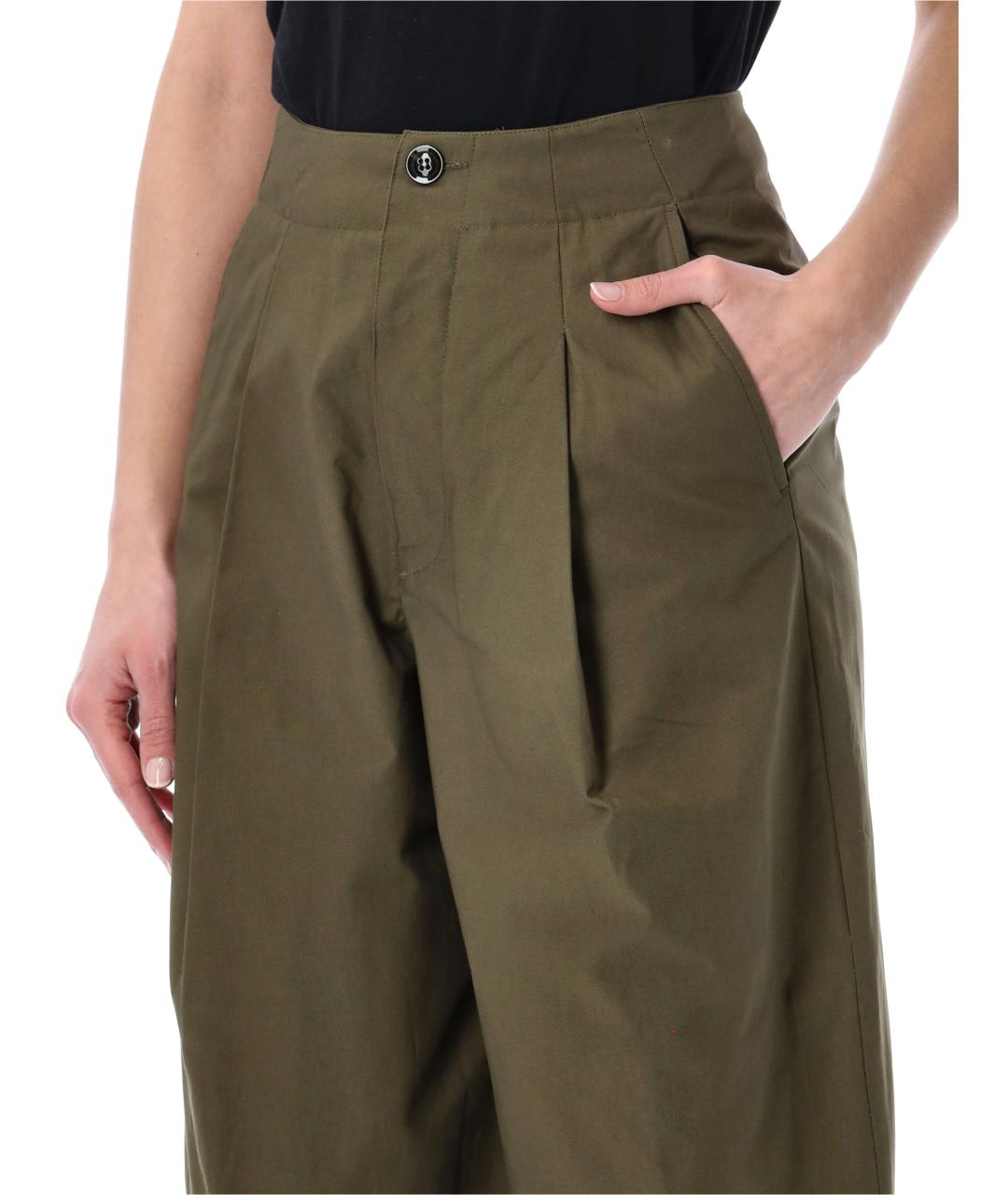 SOEUR Хаки хлопковые прямые брюки, фото 3