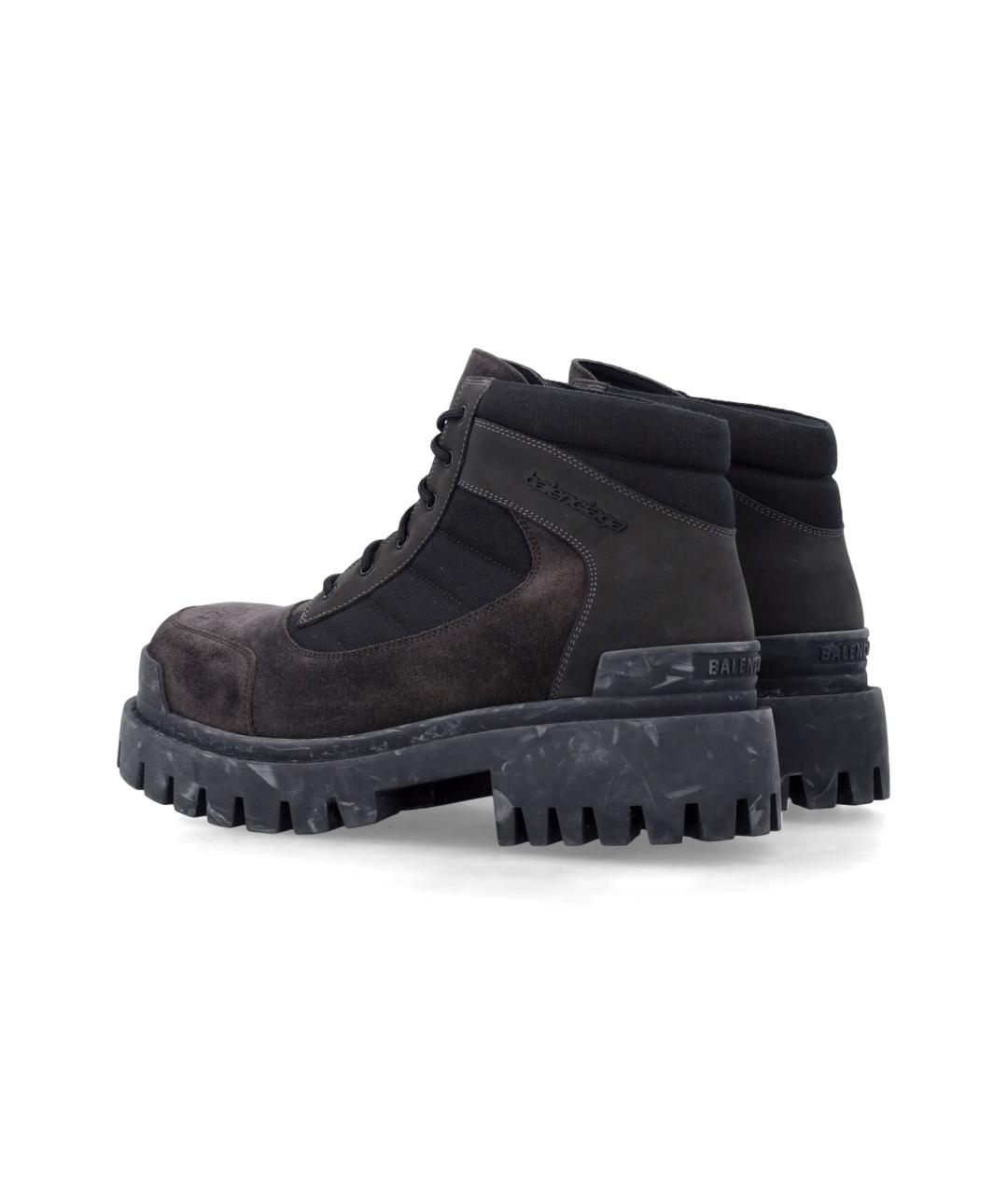 BALENCIAGA Коричневые кожаные низкие ботинки, фото 3