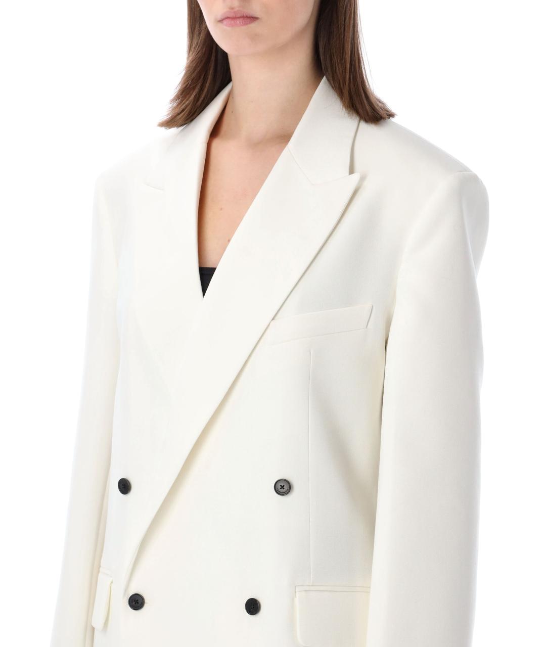 THE FRANKIE SHOP Белый вискозный жакет/пиджак, фото 3