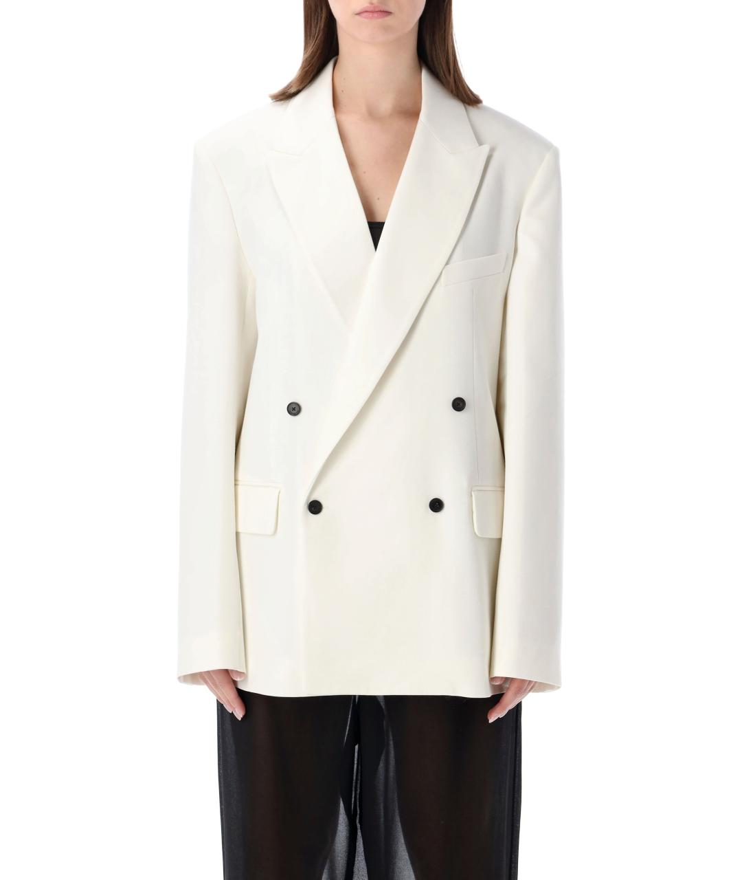 THE FRANKIE SHOP Белый вискозный жакет/пиджак, фото 1