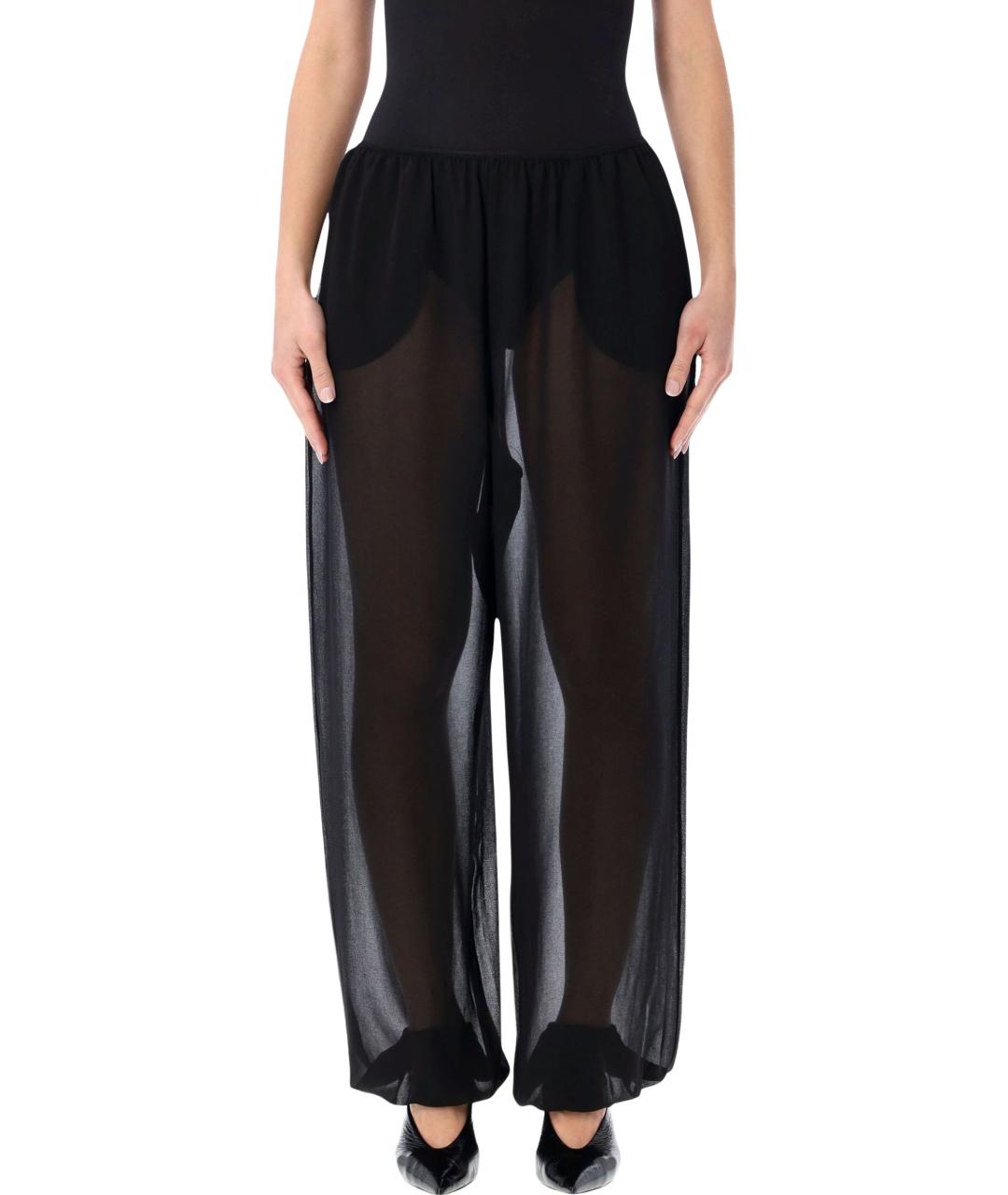 THE FRANKIE SHOP Черные полиэстеровые прямые брюки, фото 1