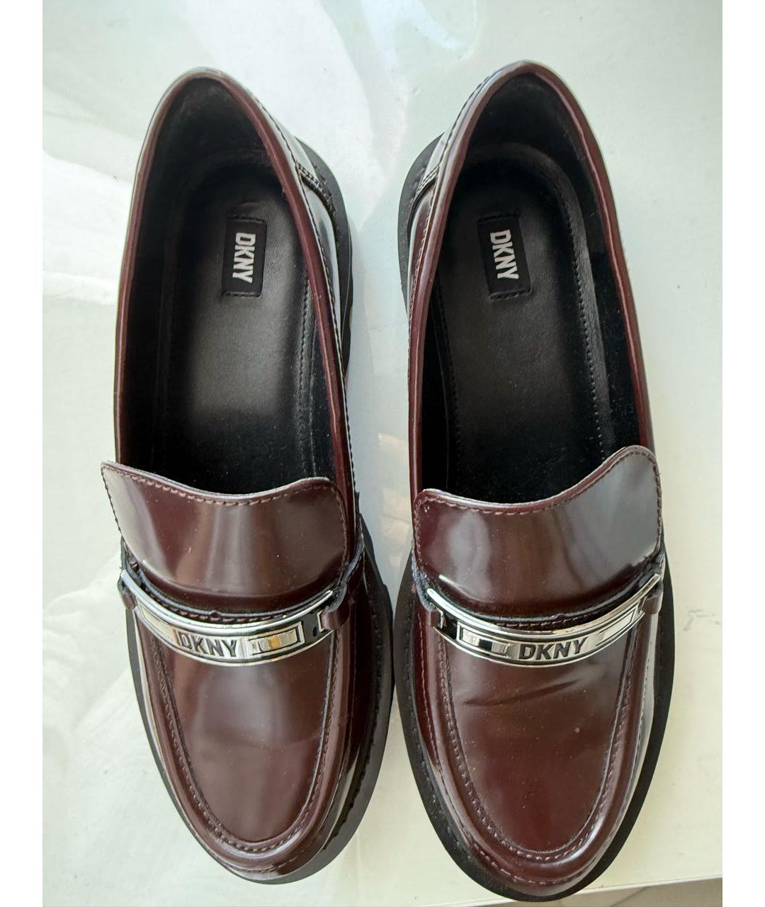 DKNY Бордовые лоферы из лакированной кожи, фото 3