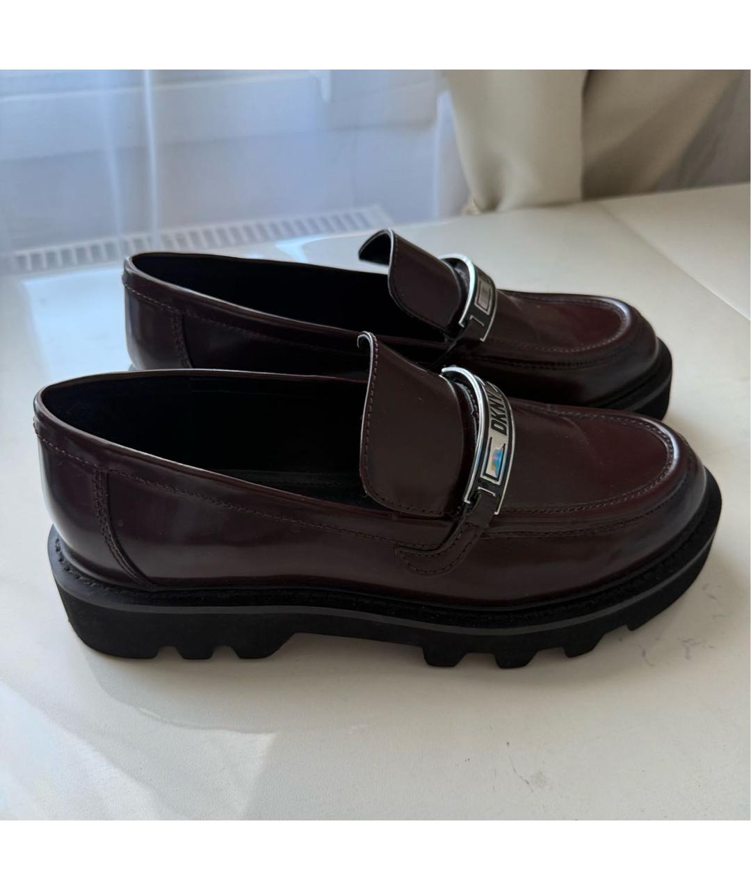 DKNY Бордовые лоферы из лакированной кожи, фото 5