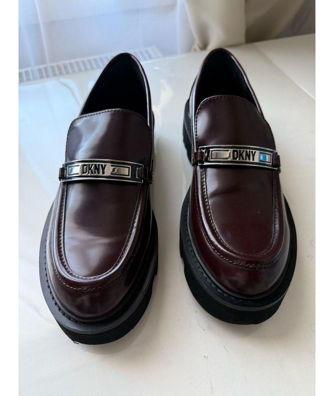 DKNY Бордовые лоферы из лакированной кожи, фото 2