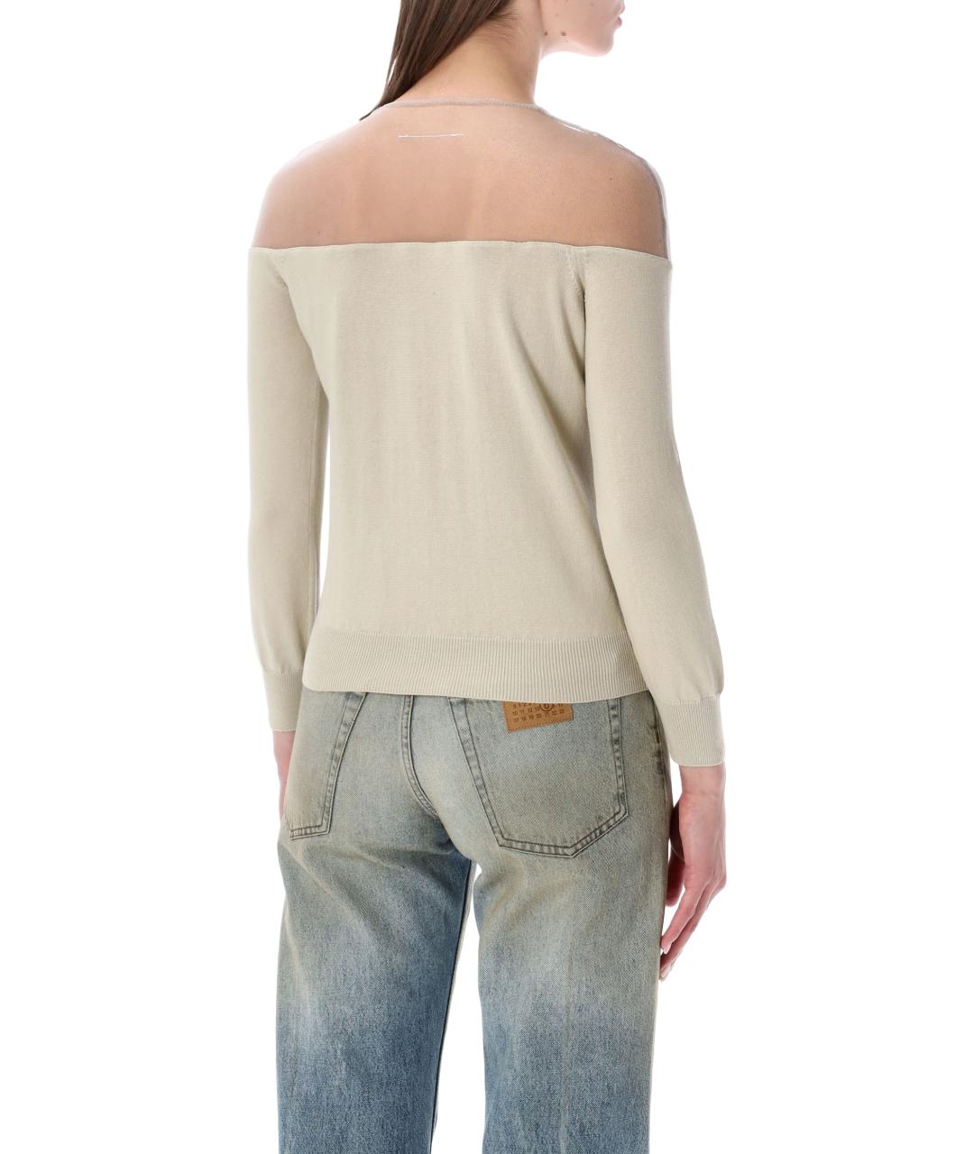 MM6 MAISON MARGIELA Бежевый хлопковый кардиган, фото 2