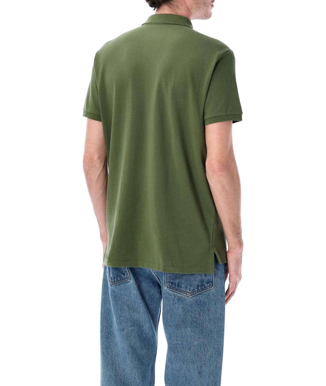 POLO RALPH LAUREN Зеленые хлопковое поло с коротким рукавом, фото 2