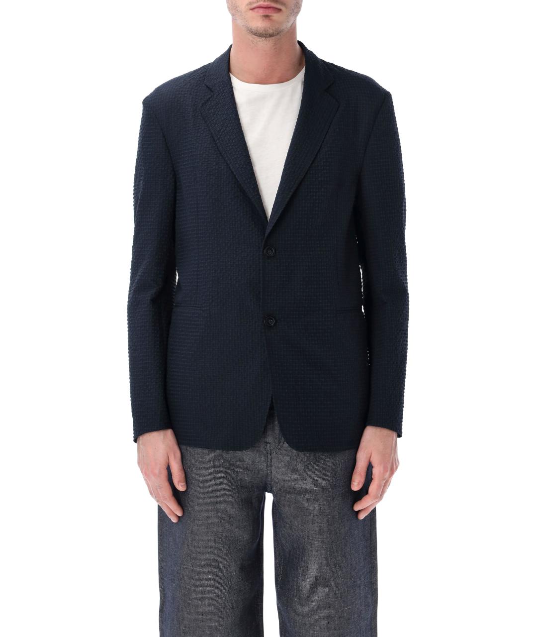 EMPORIO ARMANI Синий полиэстеровый пиджак, фото 1