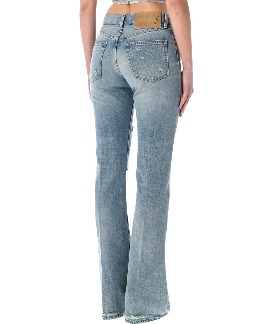 HAIKURE Голубые хлопковые джинсы клеш, фото 2