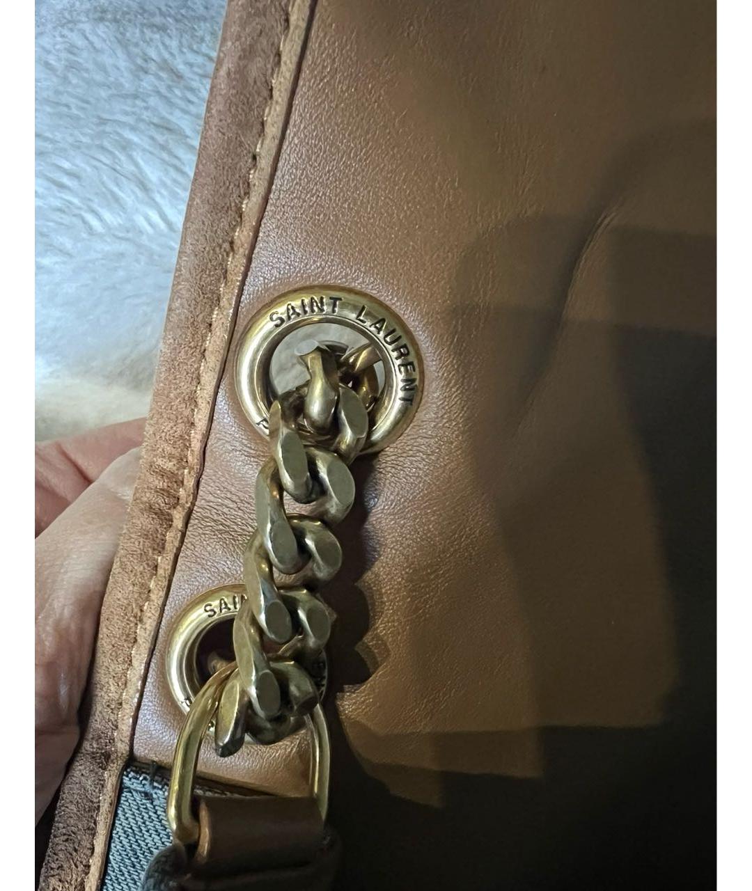 SAINT LAURENT Голубая деним сумка через плечо, фото 5