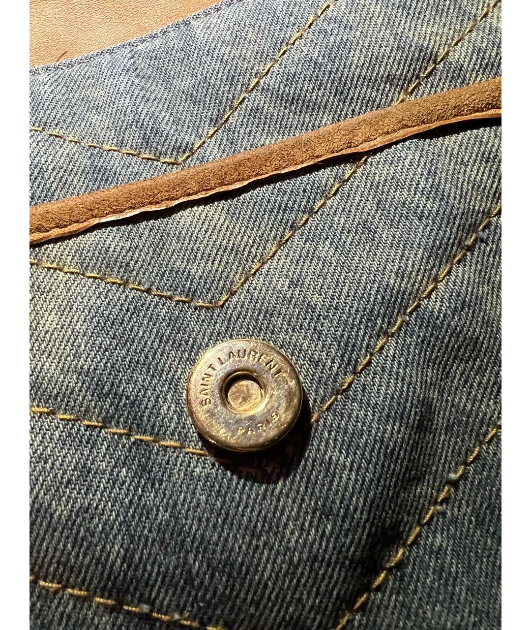 SAINT LAURENT Голубая деним сумка через плечо, фото 7