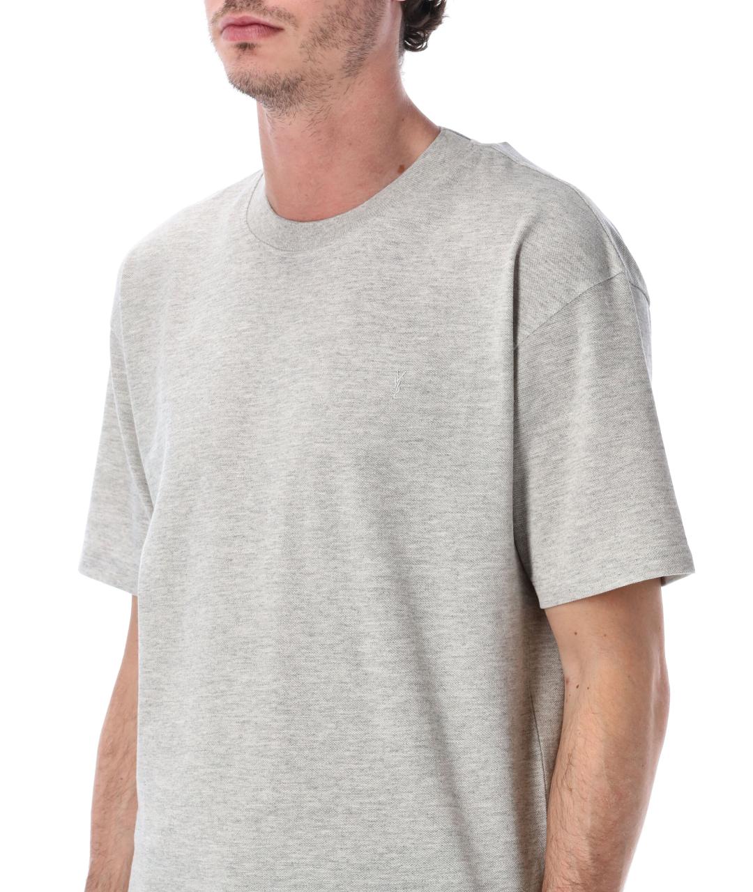 SAINT LAURENT Серая хлопковая классическая рубашка, фото 3