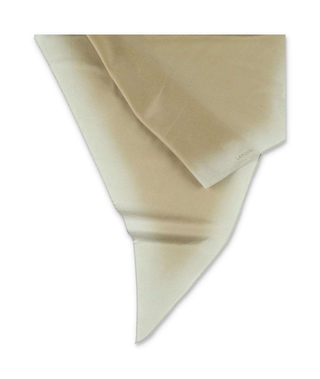 LARDINI Бежевый шелковый шарф, фото 2