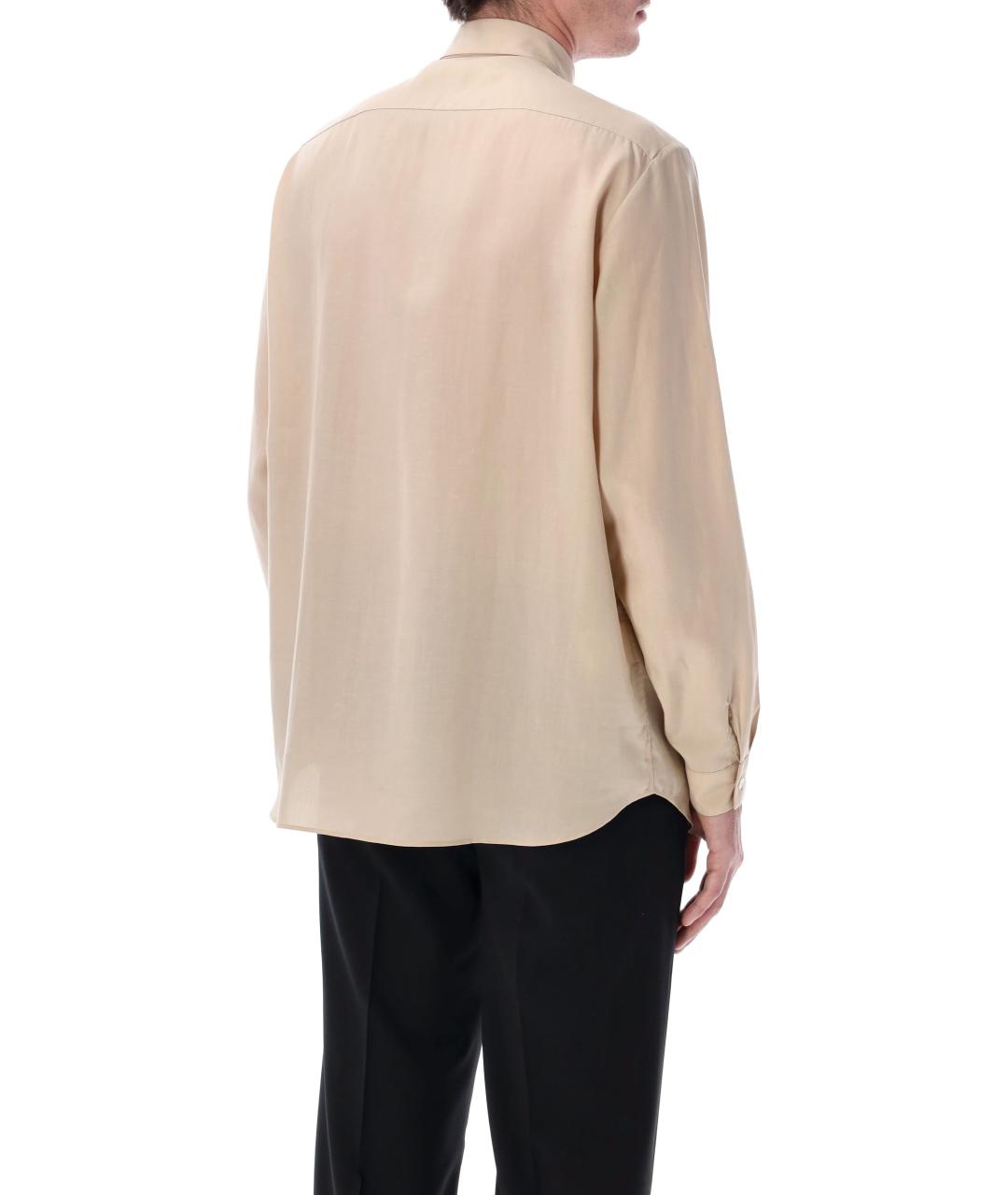 LARDINI Бежевая хлопковая классическая рубашка, фото 2