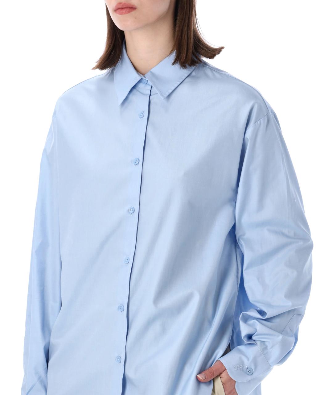 THE FRANKIE SHOP Голубая хлопковая рубашка, фото 3