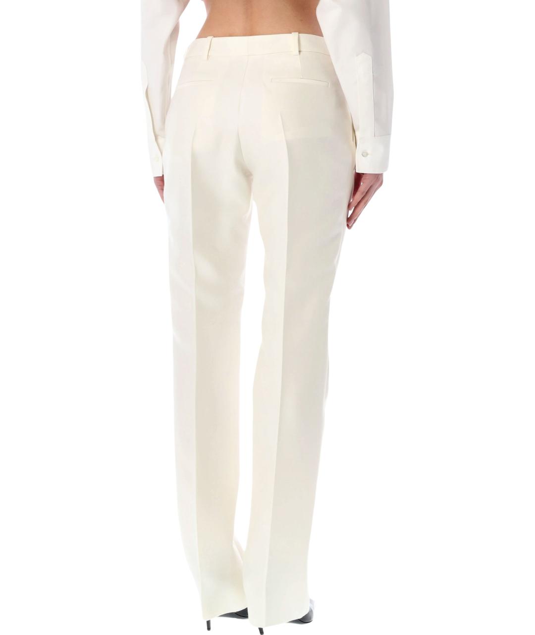 BALENCIAGA Белые шерстяные прямые брюки, фото 2