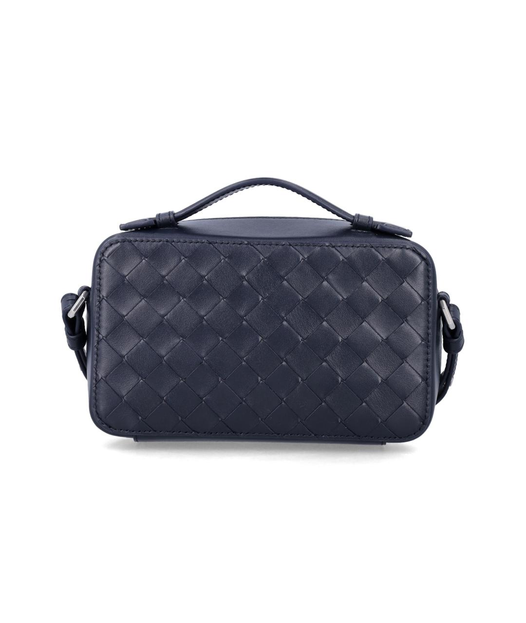 BOTTEGA VENETA Темно-синяя кожаная сумка на плечо, фото 3