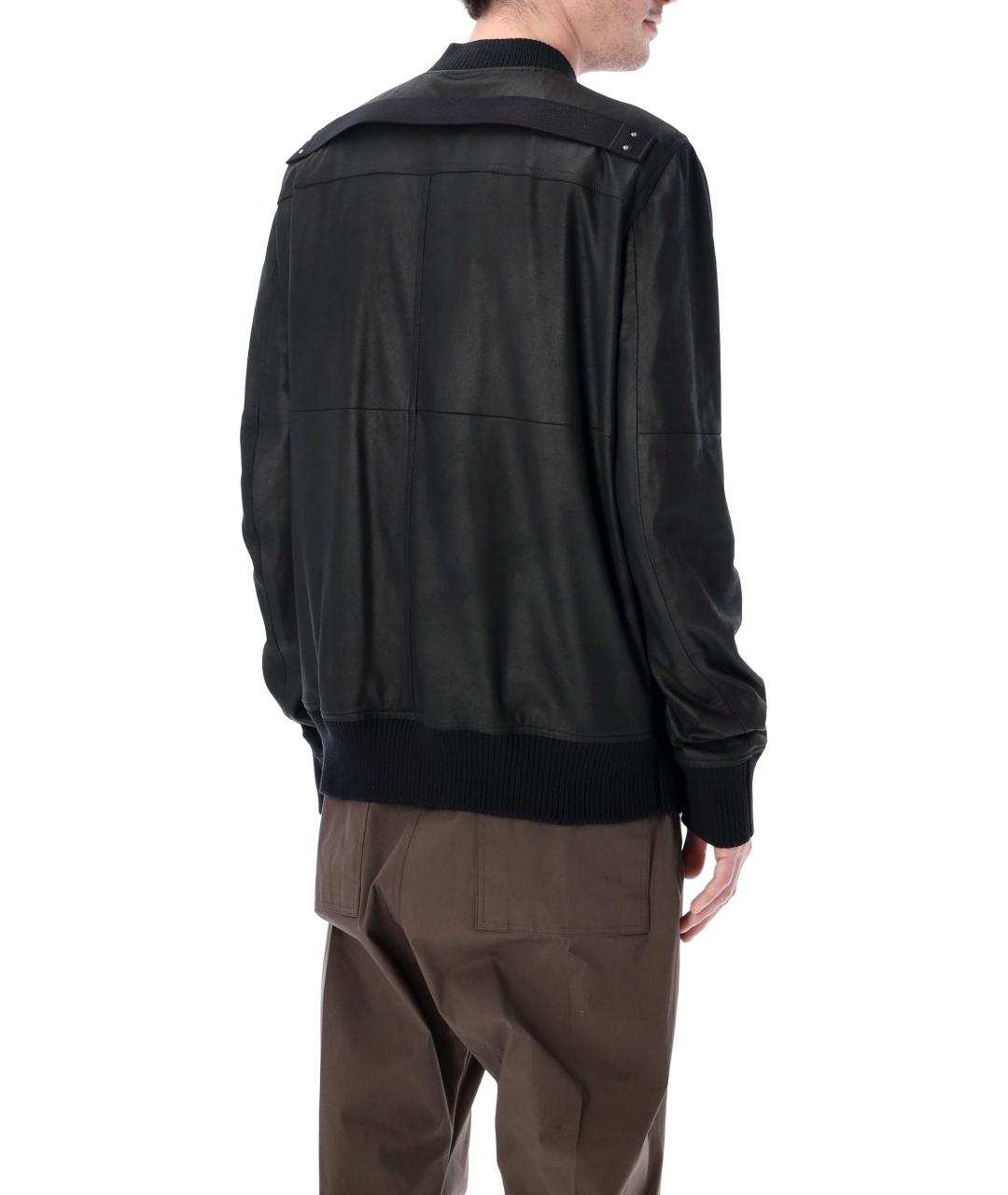 RICK OWENS Черная кожаная куртка, фото 2