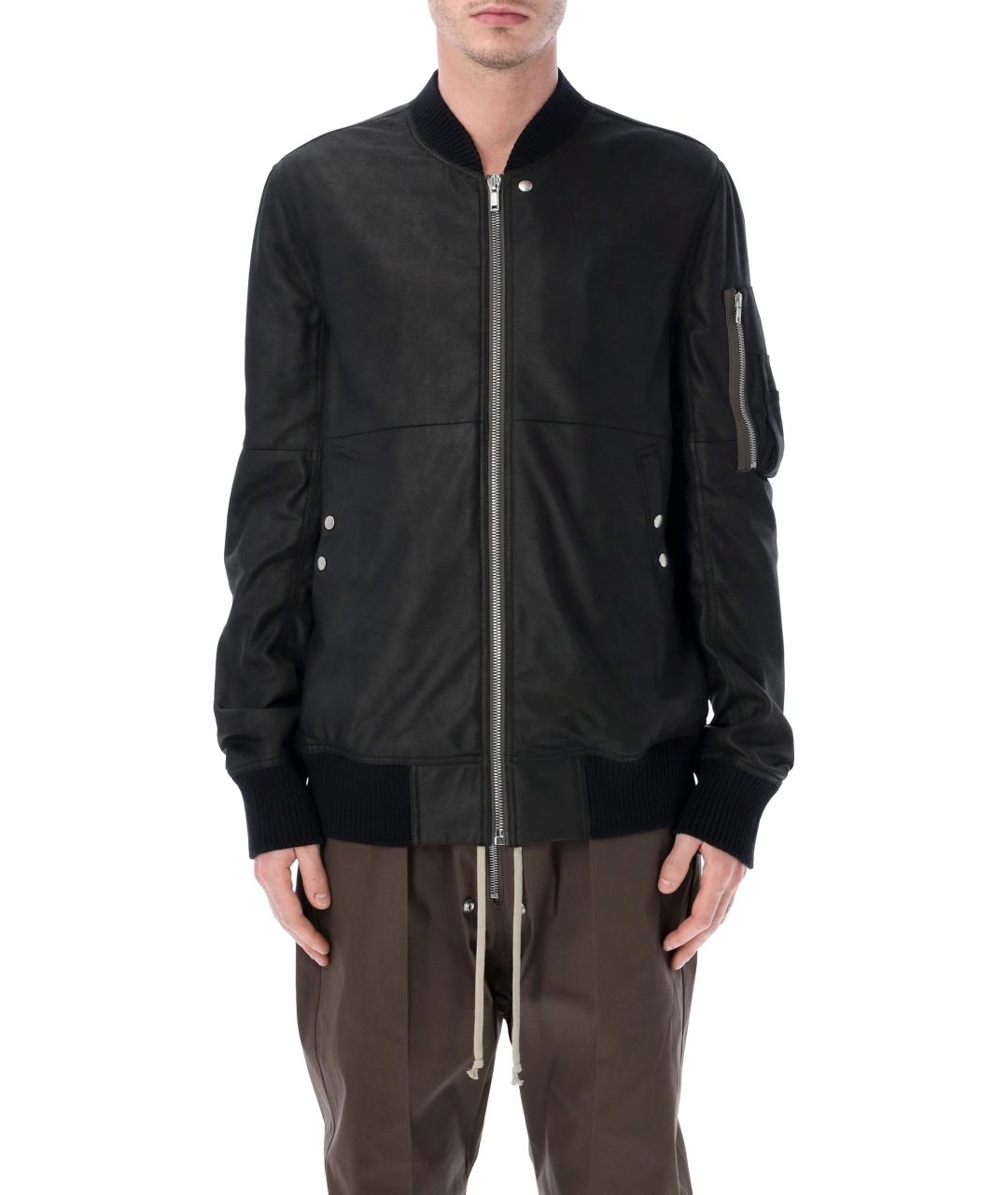 RICK OWENS Черная кожаная куртка, фото 1