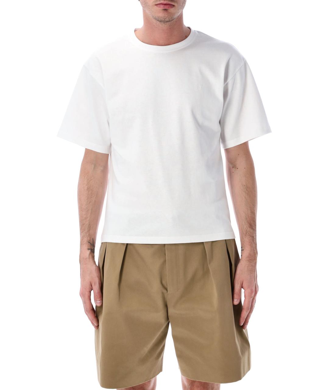 SAINT LAURENT Белая хлопковая футболка, фото 1