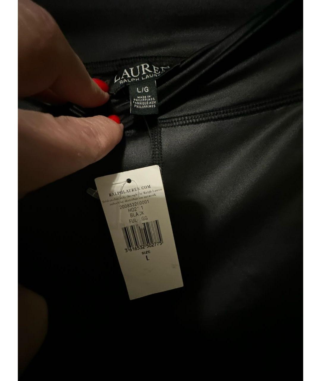 POLO RALPH LAUREN Черные полиэстеровые леггинсы и велосипедки, фото 3