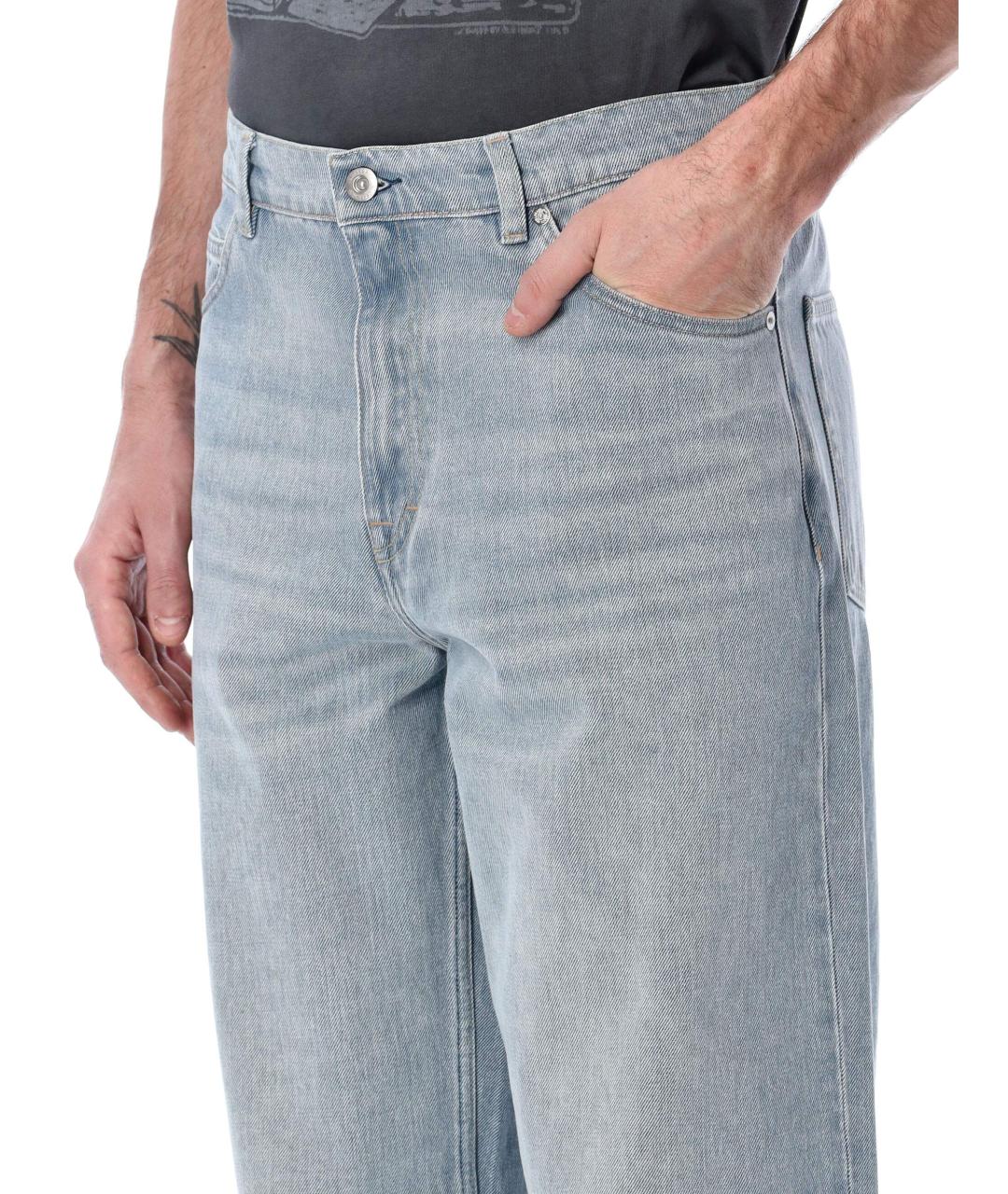 OUR LEGACY Голубые хлопковые прямые джинсы, фото 3