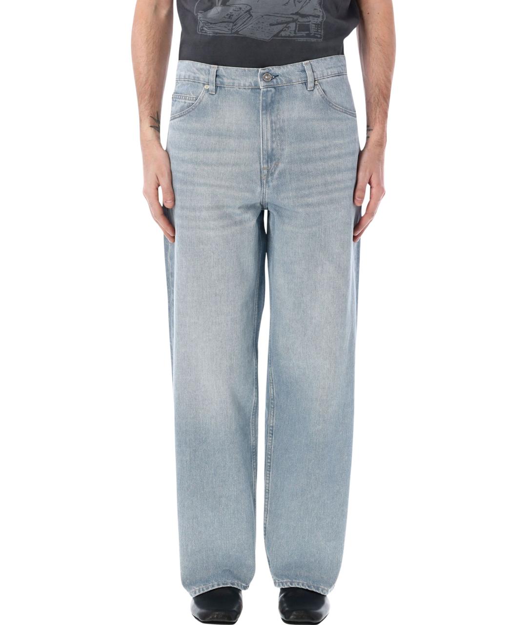 OUR LEGACY Голубые хлопковые прямые джинсы, фото 1