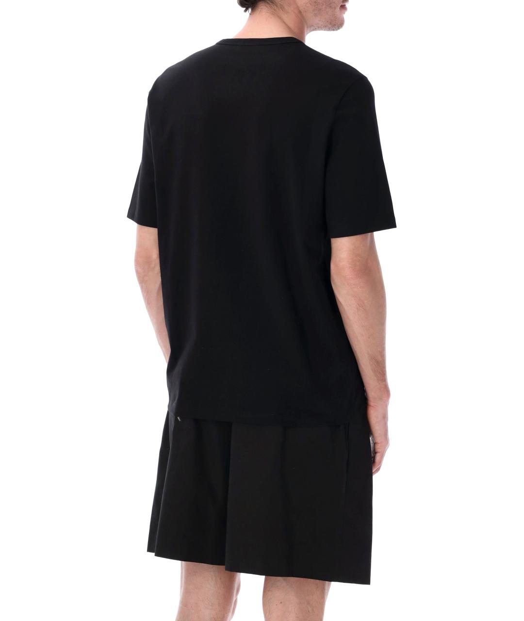 SAINT LAURENT Черная хлопковая футболка, фото 2