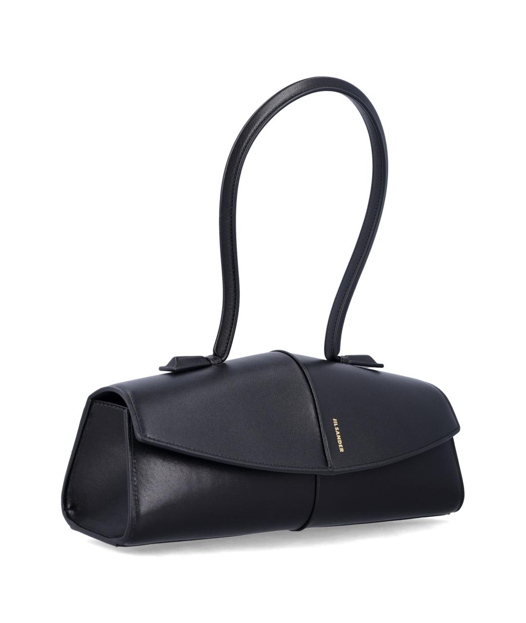 JIL SANDER Черная кожаная сумка через плечо, фото 2