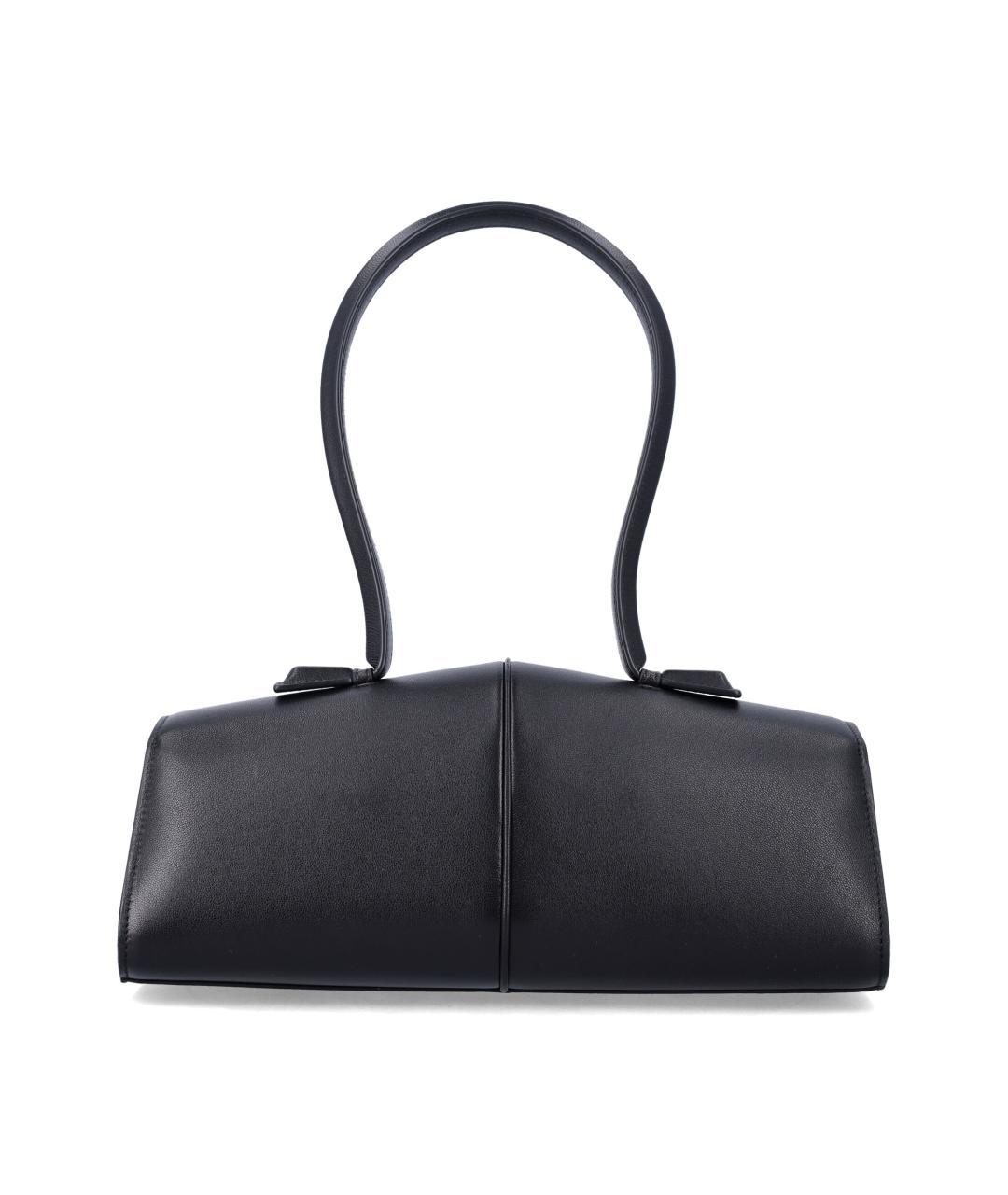 JIL SANDER Черная кожаная сумка через плечо, фото 3