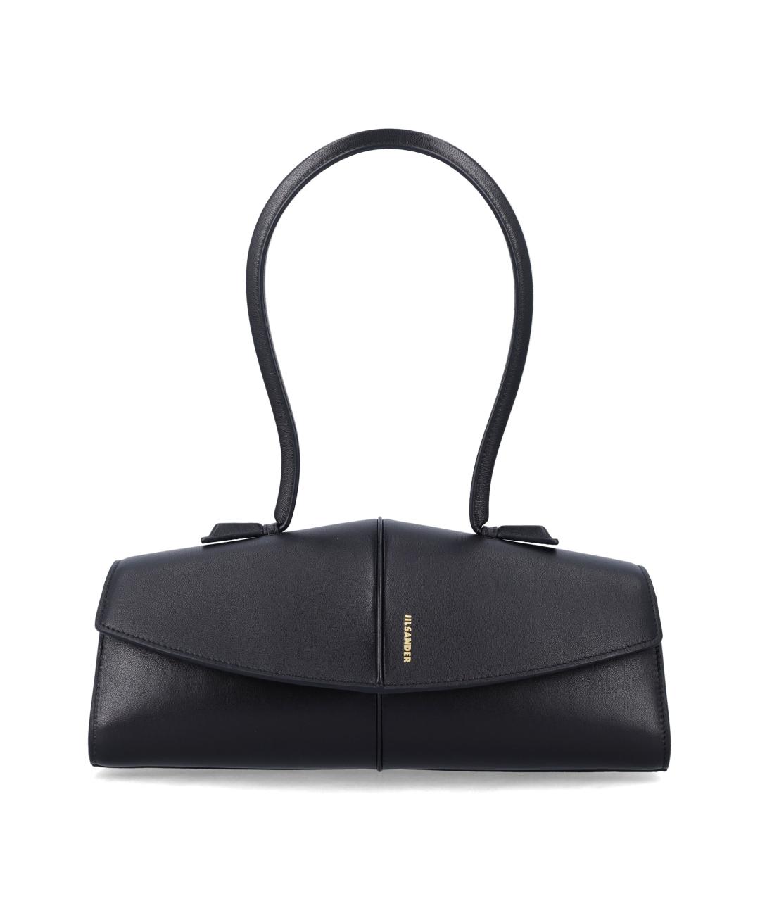JIL SANDER Черная кожаная сумка через плечо, фото 1