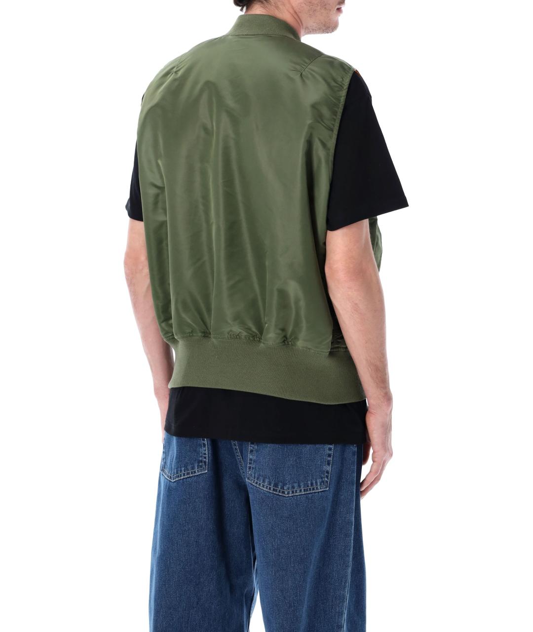 ALPHA INDUSTRIES Зеленый полиамидовый жилет, фото 2