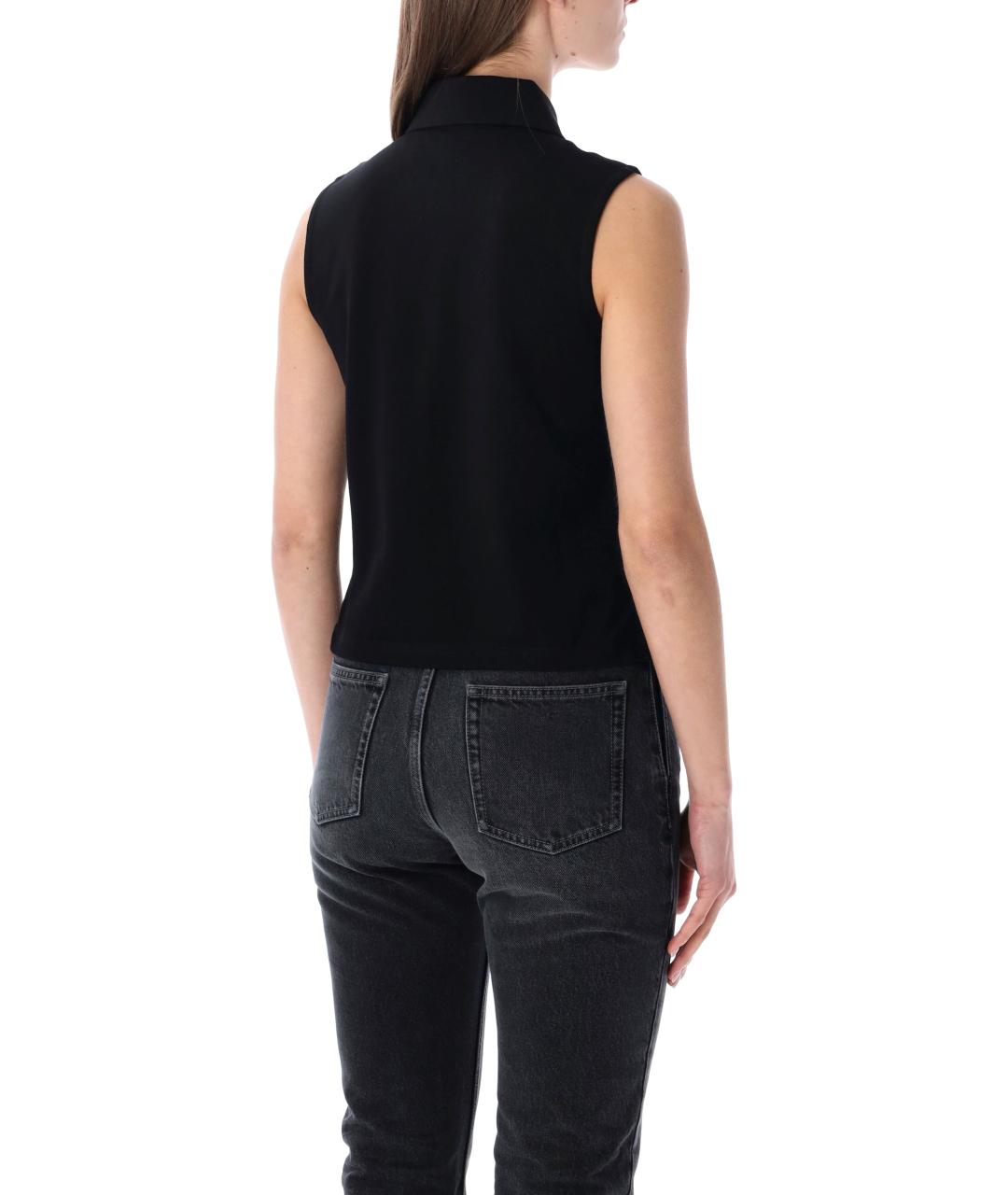 SAINT LAURENT Черная хлопковая майка, фото 2