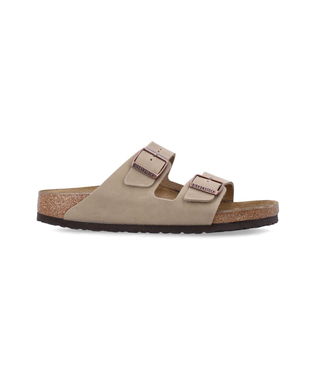BIRKENSTOCK Бежевые кожаные сандалии, фото 1