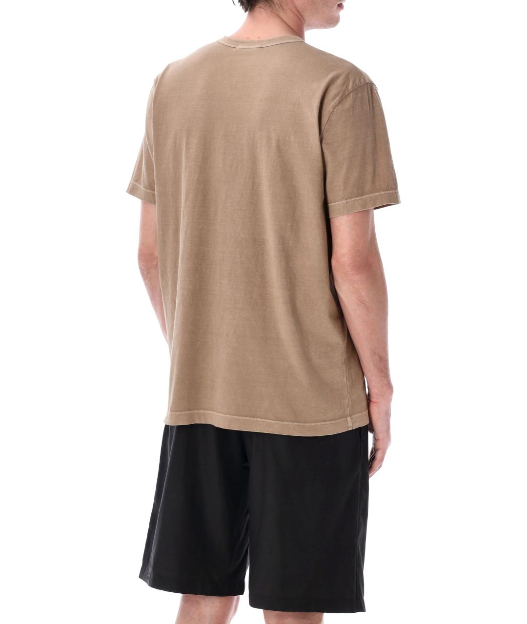 JAMES PERSE Бежевая хлопковая футболка, фото 2