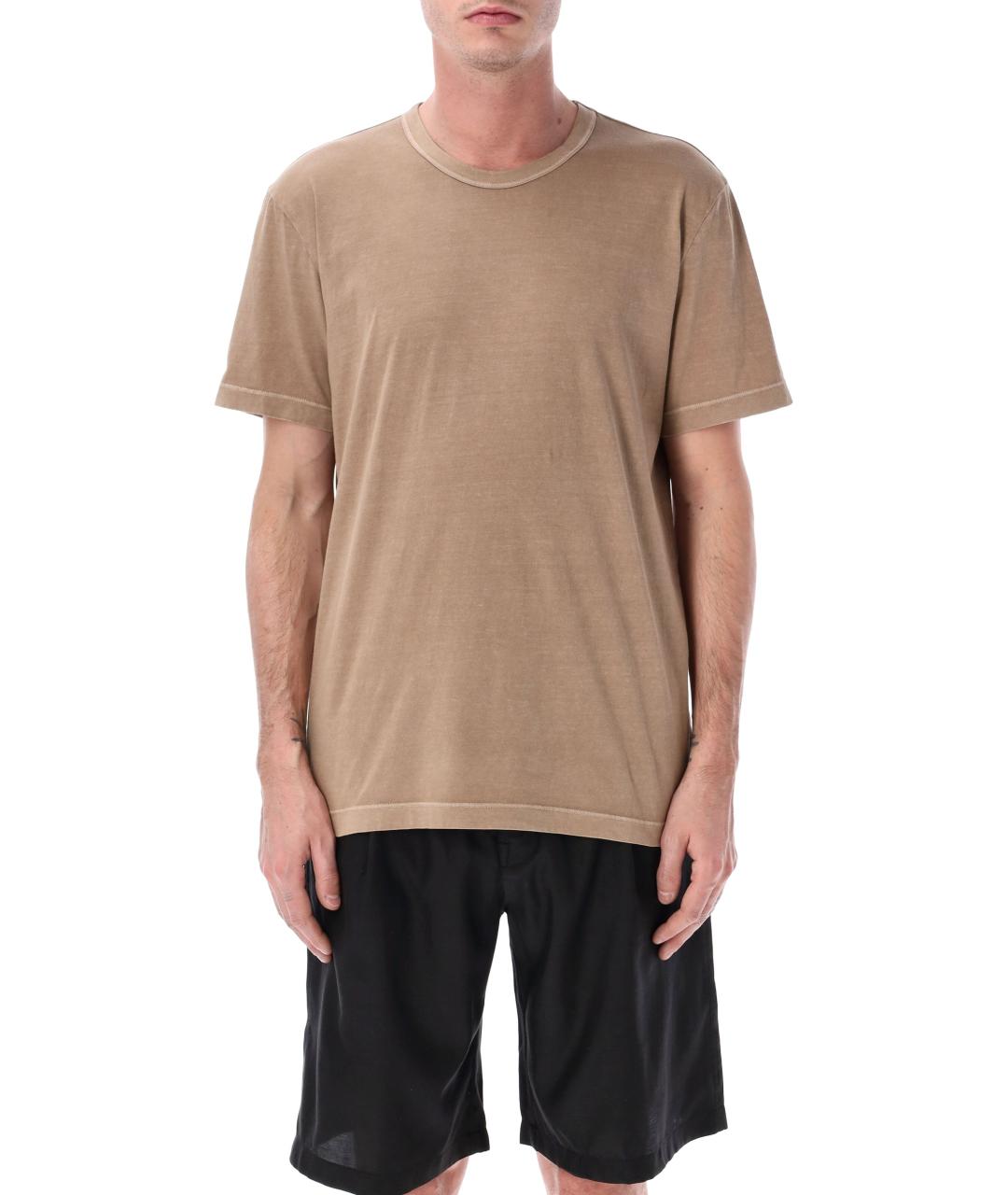 JAMES PERSE Бежевая хлопковая футболка, фото 1