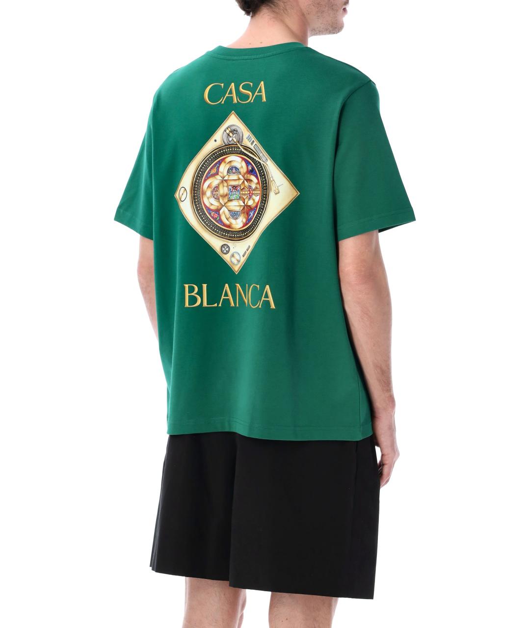 CASABLANCA Зеленая хлопковая футболка, фото 2