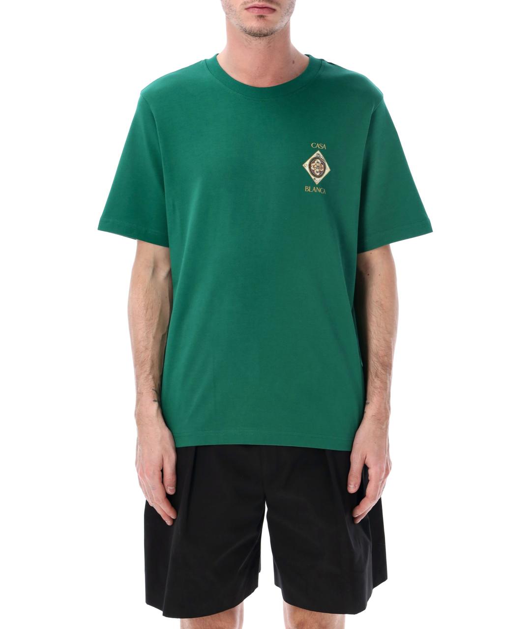 CASABLANCA Зеленая хлопковая футболка, фото 1