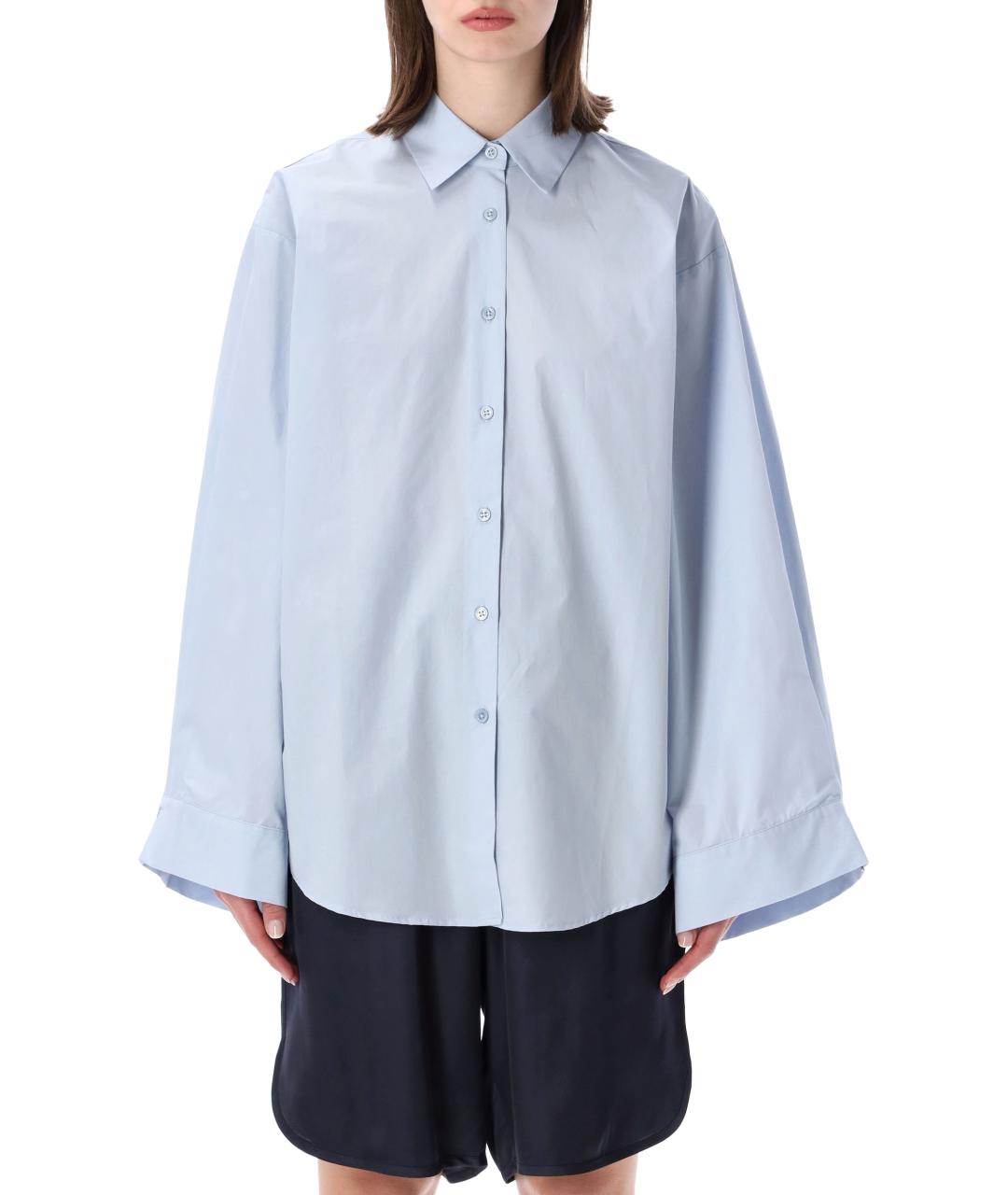 THE FRANKIE SHOP Голубая хлопковая рубашка, фото 1