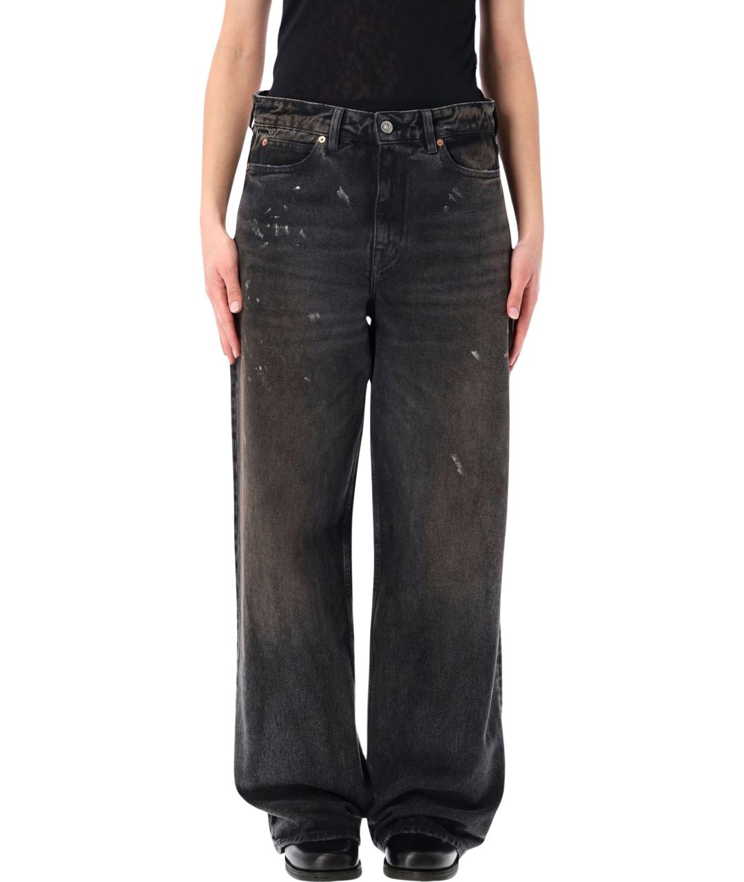 OUR LEGACY Черные хлопковые прямые джинсы, фото 1