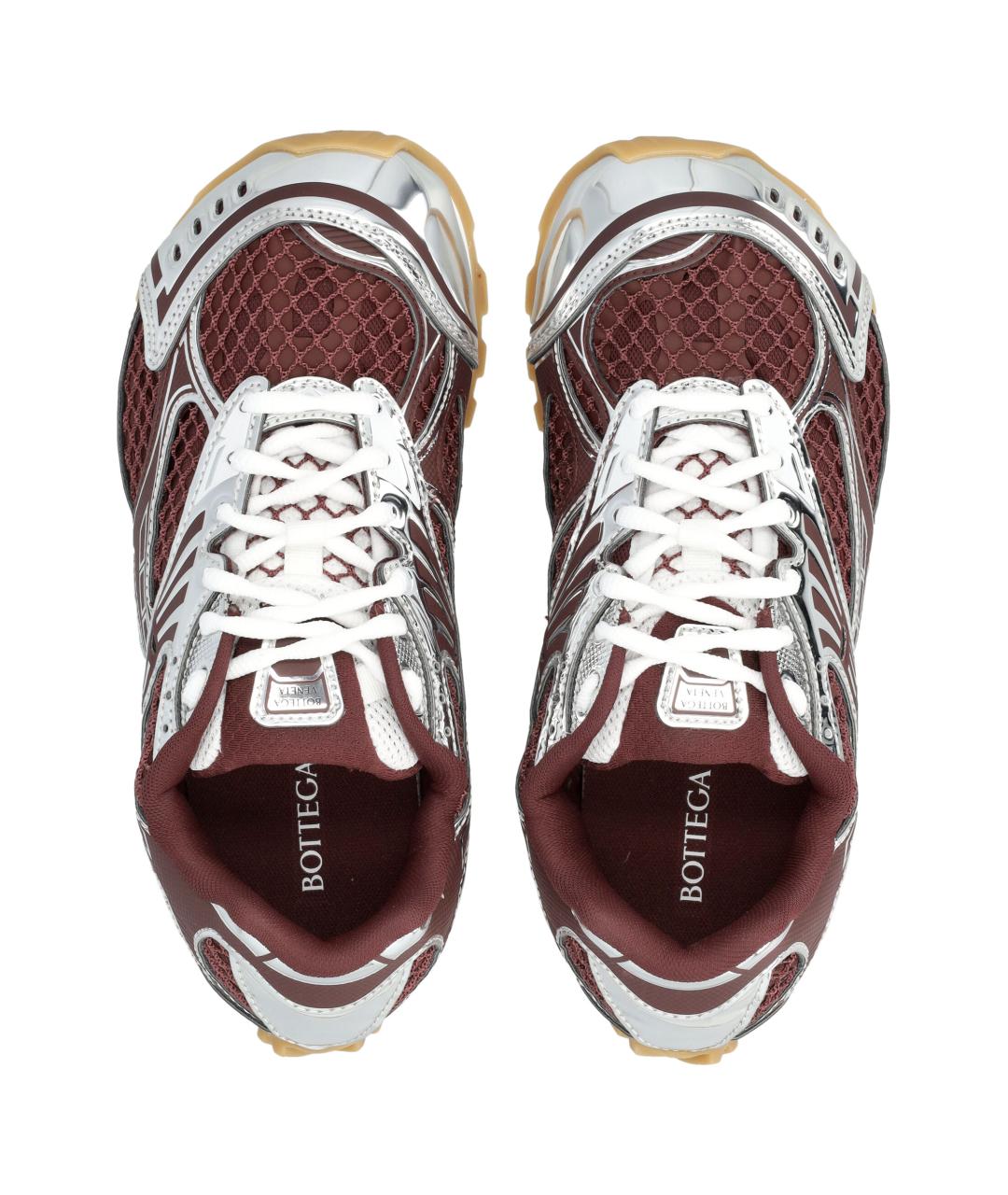 BOTTEGA VENETA Бордовые синтетические кроссовки, фото 2