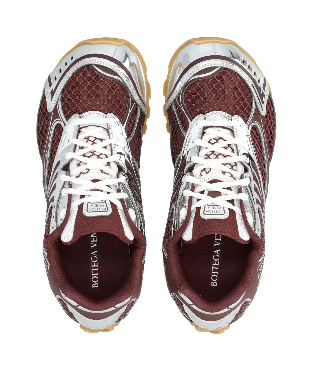 BOTTEGA VENETA Бордовые синтетические низкие кроссовки / кеды, фото 2