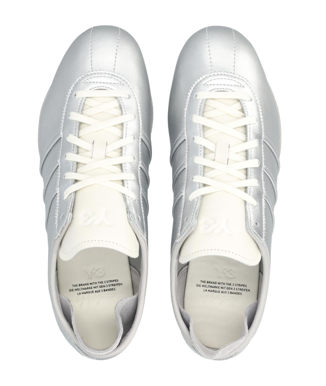 Y-3 Серебряные кожаные низкие кроссовки / кеды, фото 2