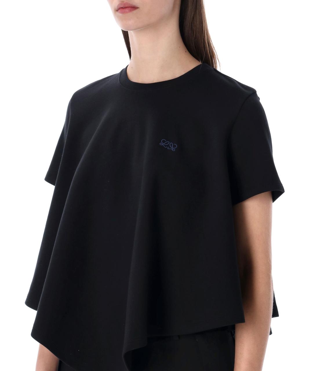 LOEWE Черная хлопковая футболка, фото 3
