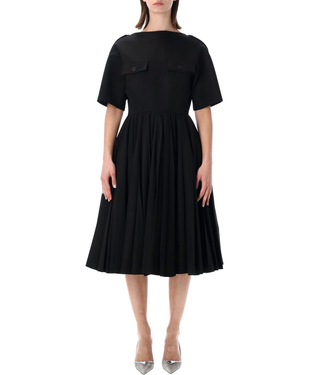 PRADA Черное полиэстеровое платье, фото 1