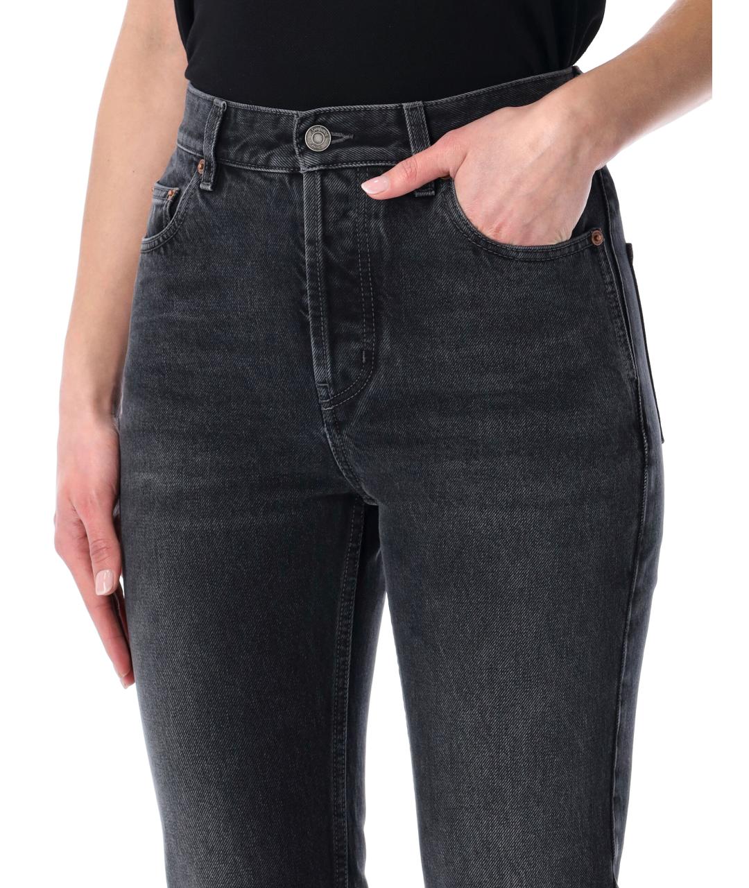 SAINT LAURENT Черные хлопковые джинсы слим, фото 3