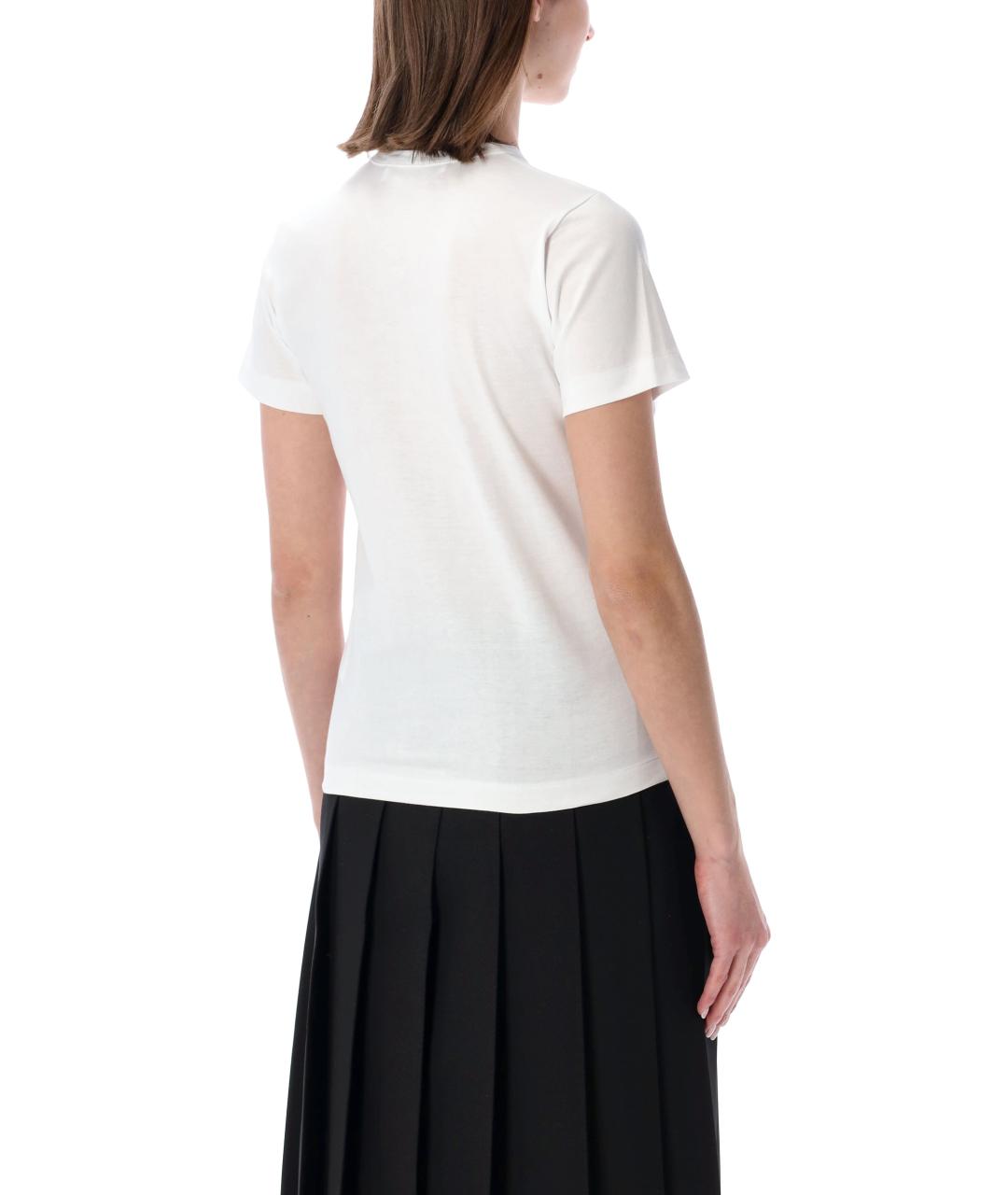 COMME DES GARÇONS Белая хлопковая футболка, фото 2
