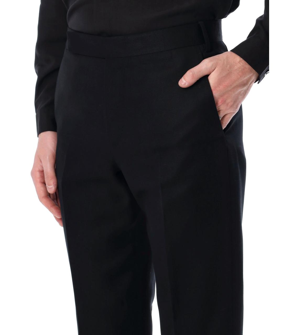 LARDINI Черные вискозные повседневные брюки, фото 3